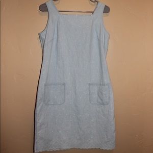 Light Blue Pinafore Style Dress